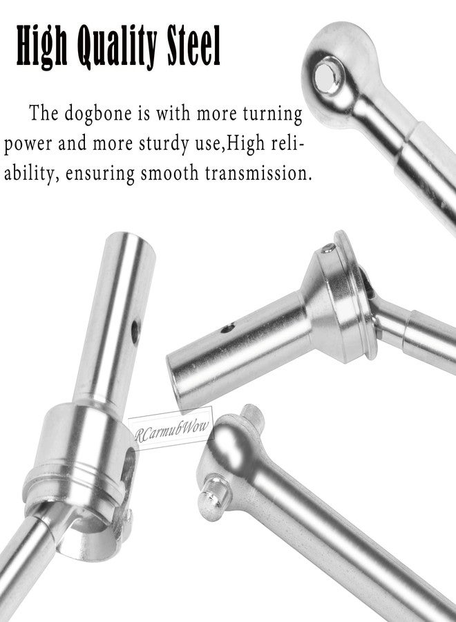 RCarmubWow RC Axles Widen Driveshafts Upgrades Part for 1/8 Typhon 6S,Steel #45 Front Rear Drive Shafts,Center CVD Dogbone,Diff Outdrives,Silver - Image 3